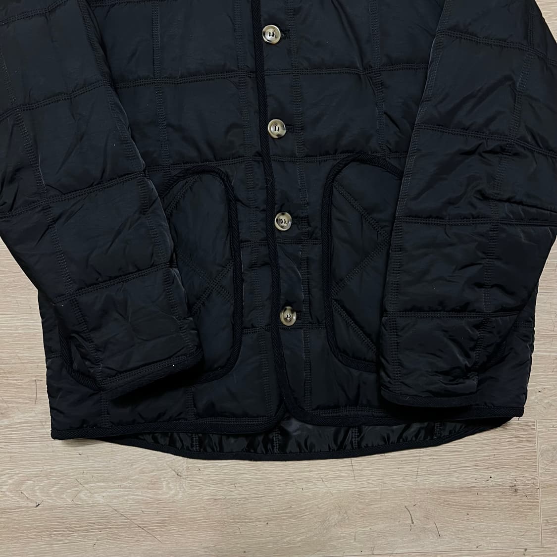 킬시티 코듀로이 카라 경량패딩 퀼팅점퍼 [블랙]  L/100 상품이미지3