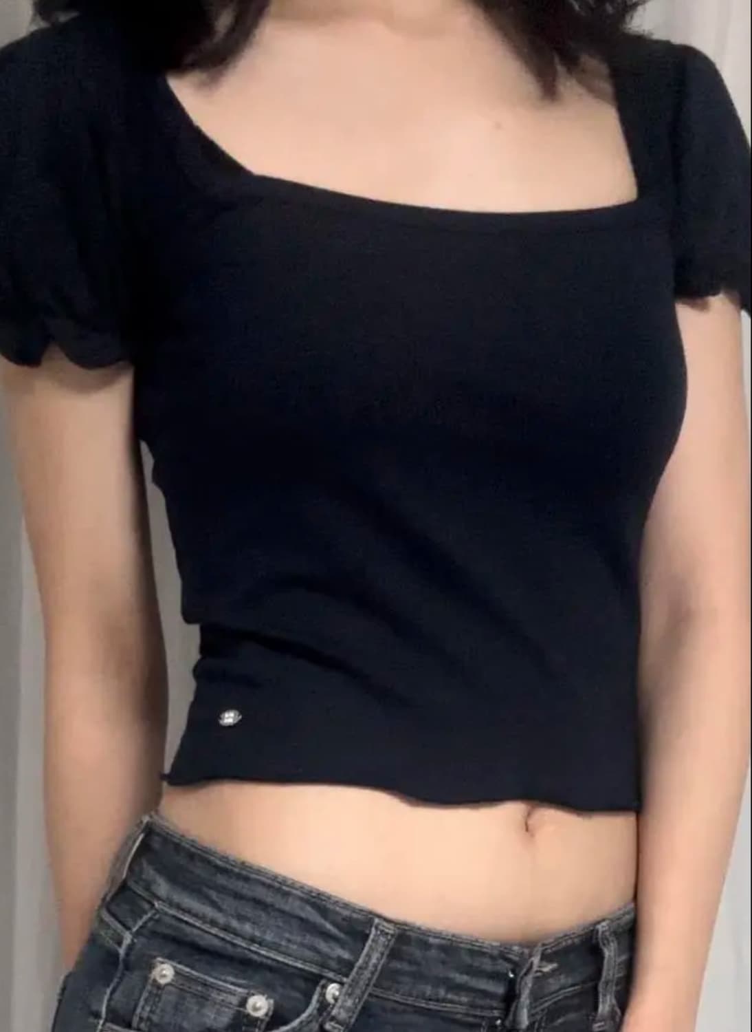 palejade 프릴 크롭 반팔 상품이미지2