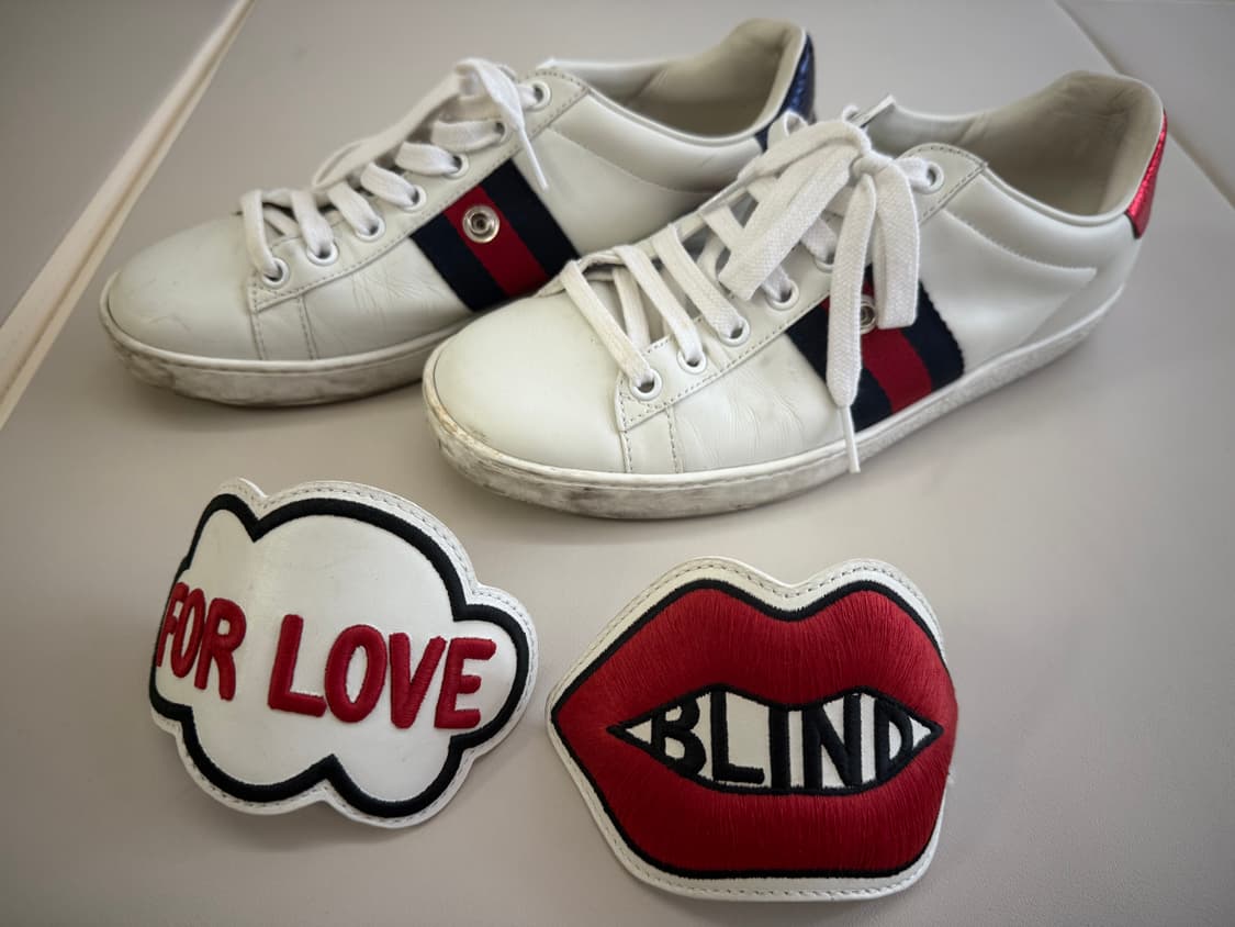 GUCCI 구찌 레더 스니커즈 (패치 탈착 가능) 운동화 단화 로퍼 플랫 상품이미지2