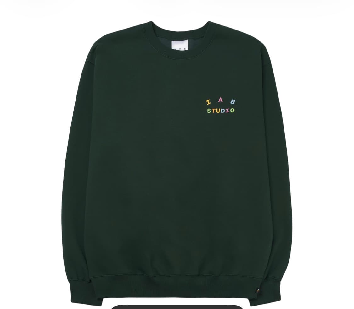 아이앱 스튜디오 아이앱 자수 스웨트셔츠 그린 s 상품이미지1