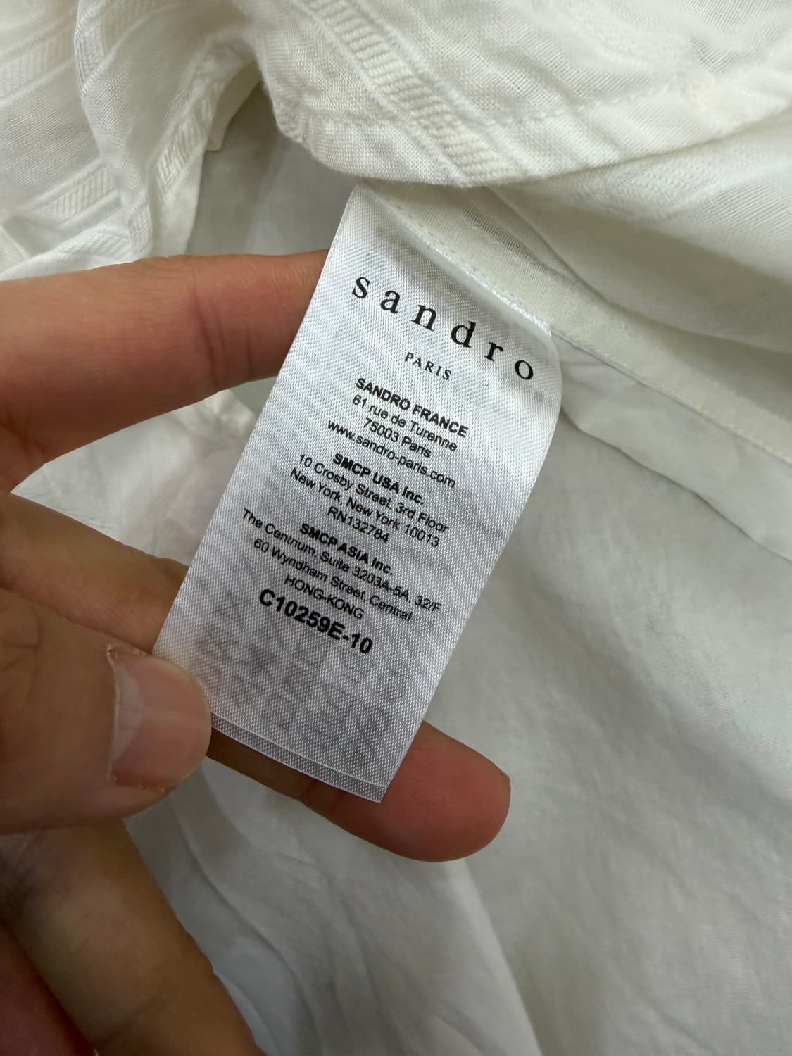 정품) 산드로 여성 자수 스트라이프 셔츠 1 상품이미지6