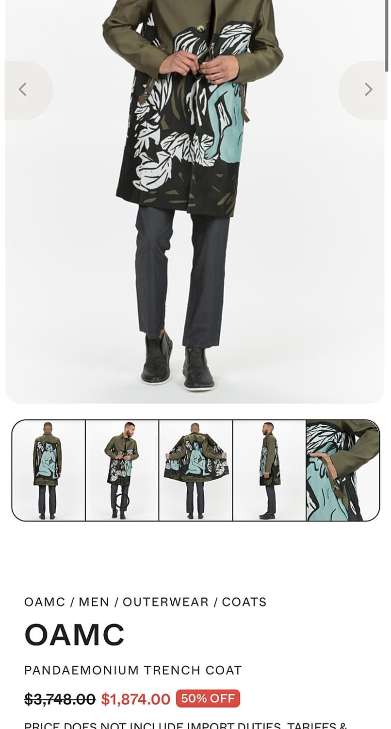 95-100) OAMC 프린트 야상자켓  상품이미지9