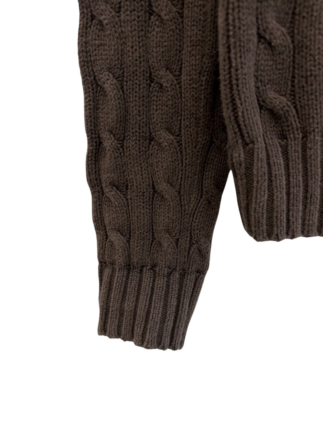 폴로 브이넥 니트 브라운 (S)  상품이미지5