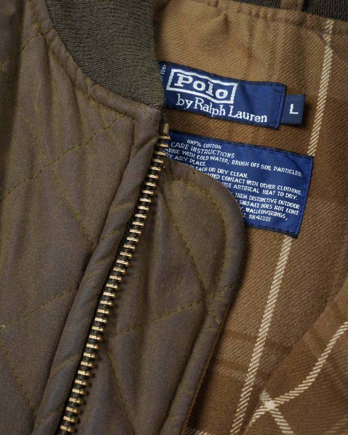 (L) 폴로 왁스 코튼 퀼팅 봄버 자켓 상품이미지4