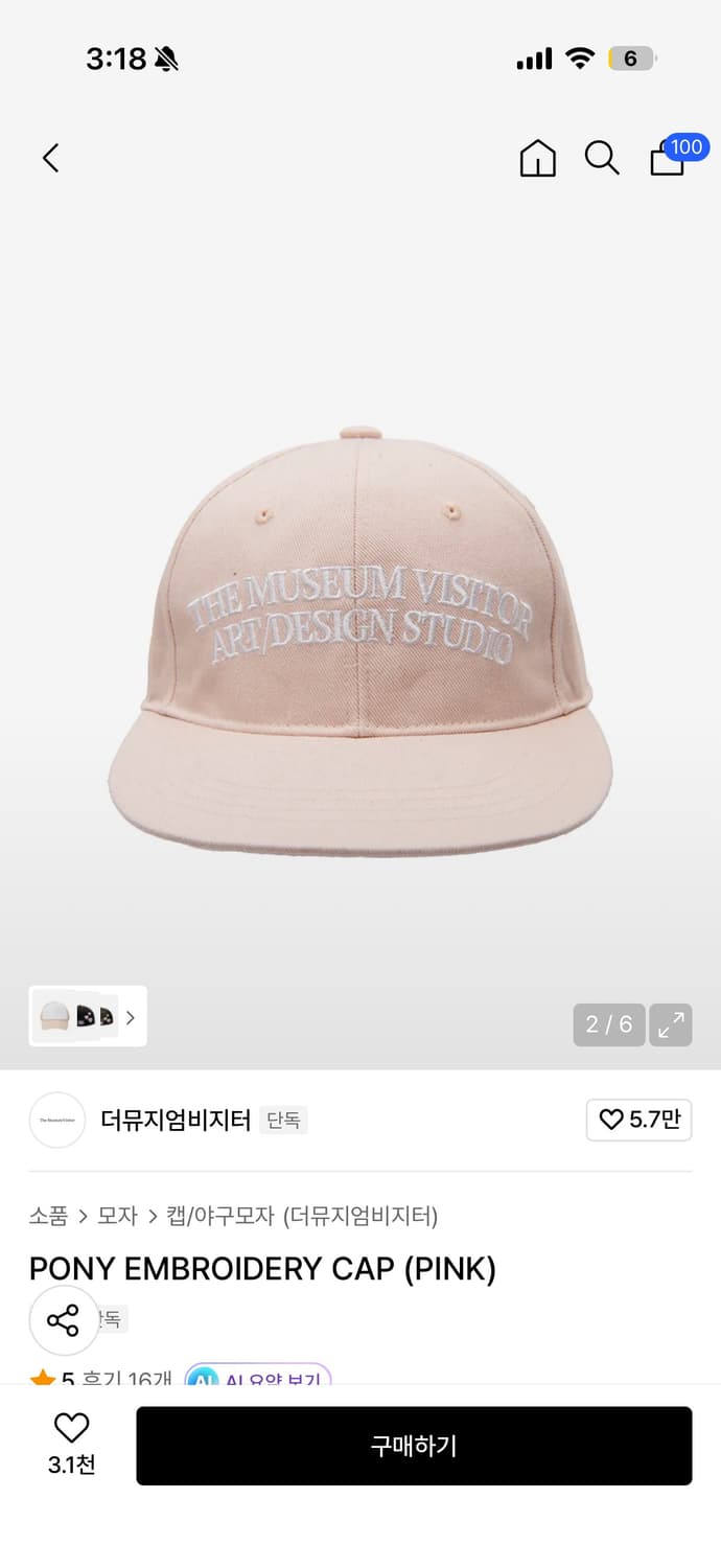 더뮤지엄비지터 모자 새상품 상품이미지2