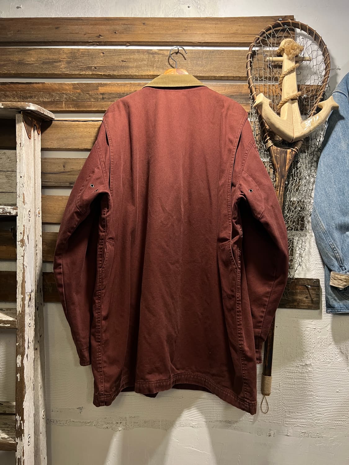 [2XL]L.L.Bean 엘엘빈 체크 라이닝 버건디 캔버스 초어 자켓 상품이미지9
