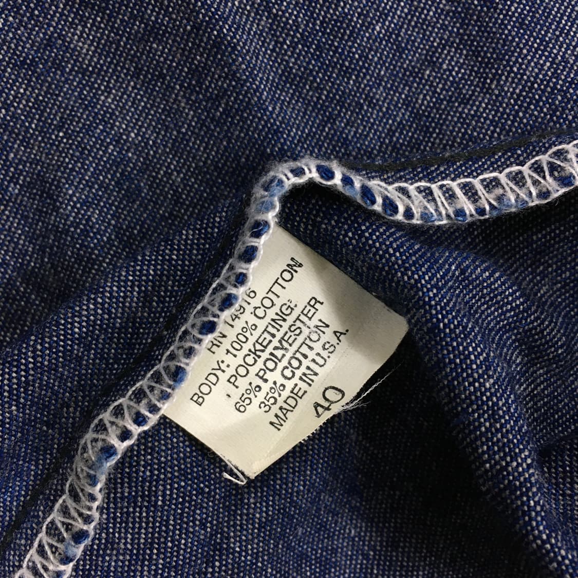 투티/0257 USA 빈티지 미국 실버 버튼 데님 셔츠 상품이미지7