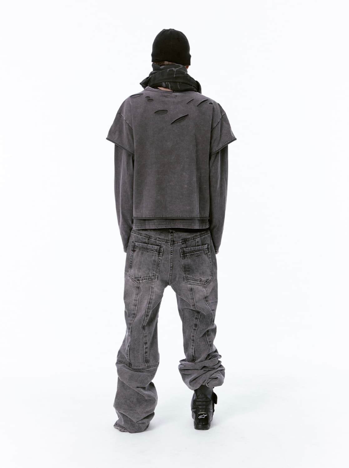 DAMAGE LAYERED L/S TEE (CHARCOAL) L 상품이미지3