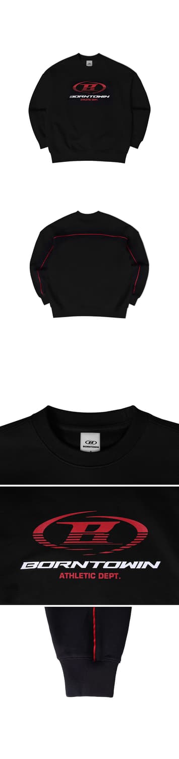 본투윈 25ss 트랙 레드라인 맨투맨 상품이미지8