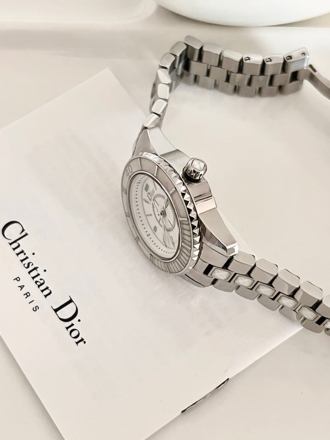 Christian Dior 화이트 크리스탈 디올 여성 시계 상품이미지7