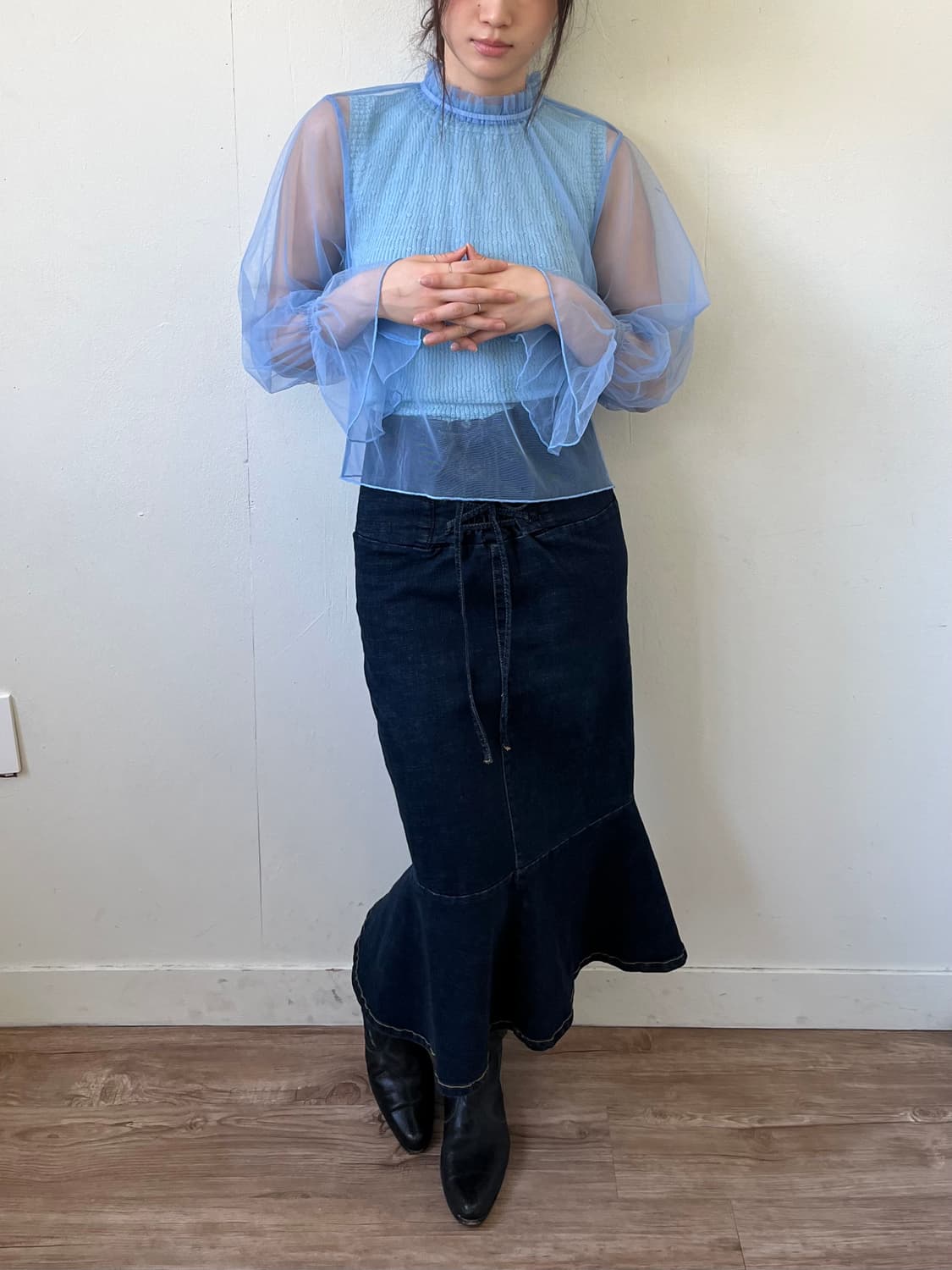 FRIFUL 시스루 블라우스 상품이미지6