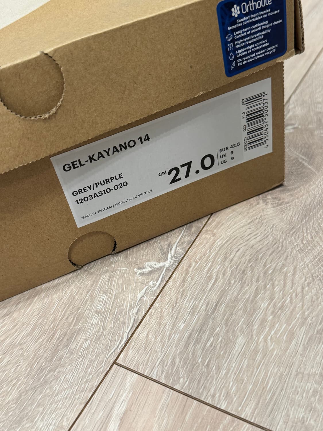 아식스x아트모스 젤카야노 14 그레이/퍼플 1203A510-020 상품이미지9