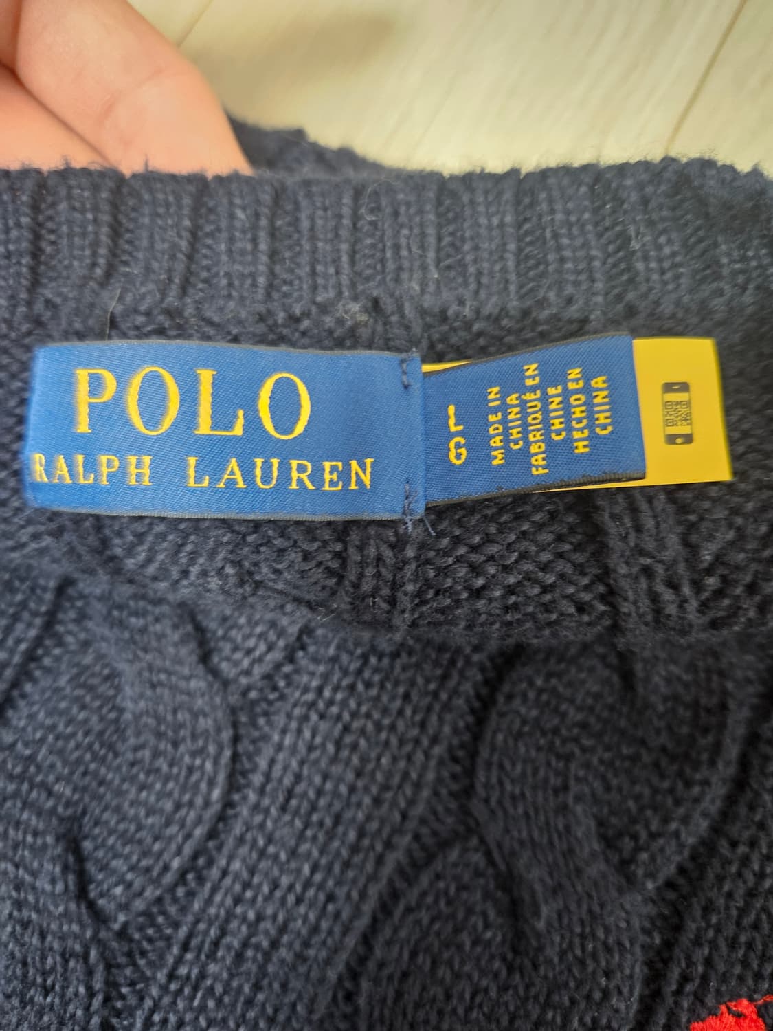 폴로 랄프로렌 케이블 니트 네이비 L 상품이미지2