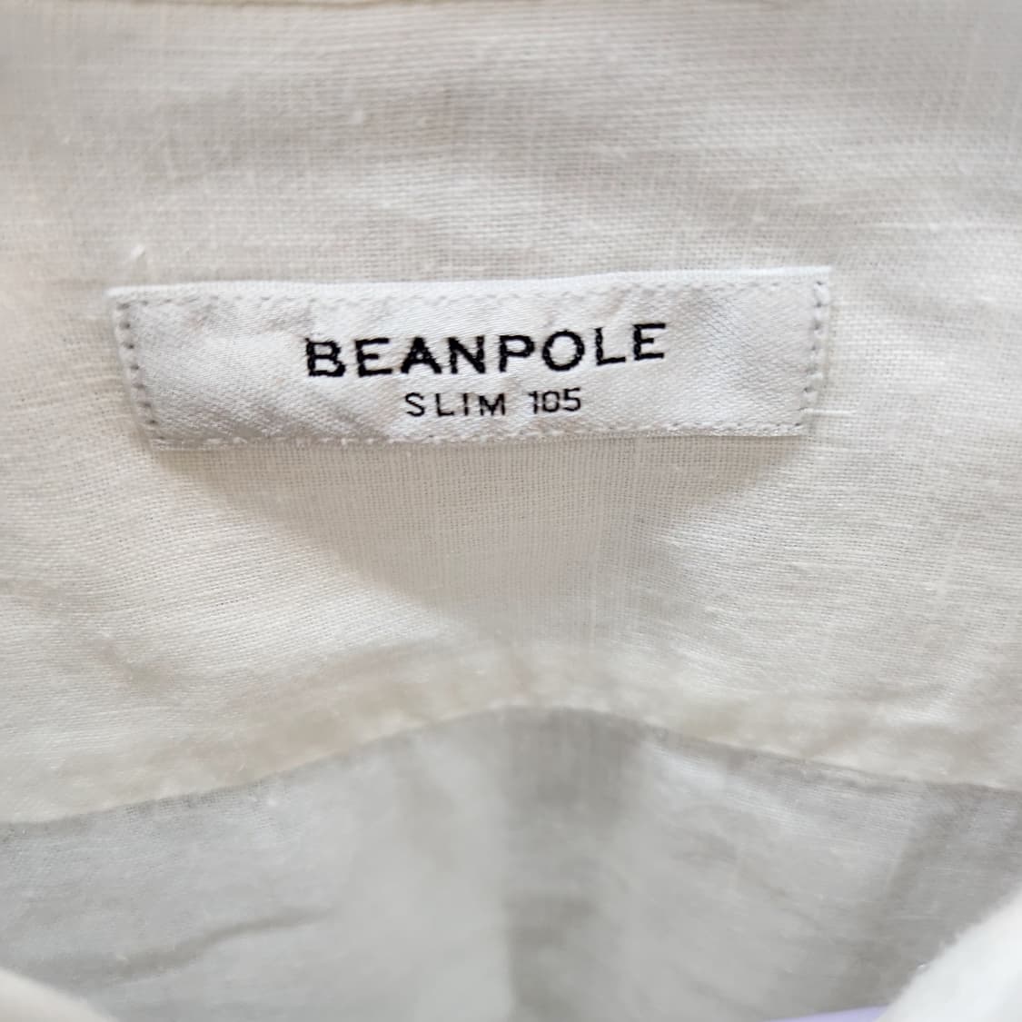 빈폴 로고 투포켓 린넨100% 화이트 셔츠 105(XL) 상품이미지5