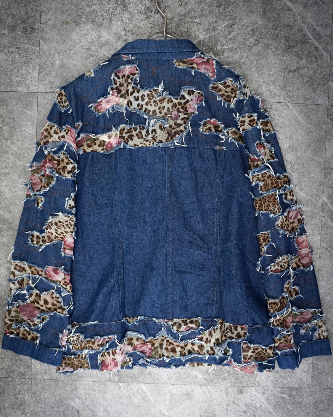 Denim Flower Pattern Jacket 상품이미지2