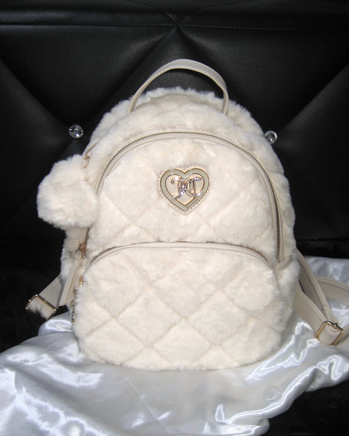 juicy couture 쥬시꾸뛰르 아이보리 퍼 백팩 가방 갸루 달천 상품이미지1