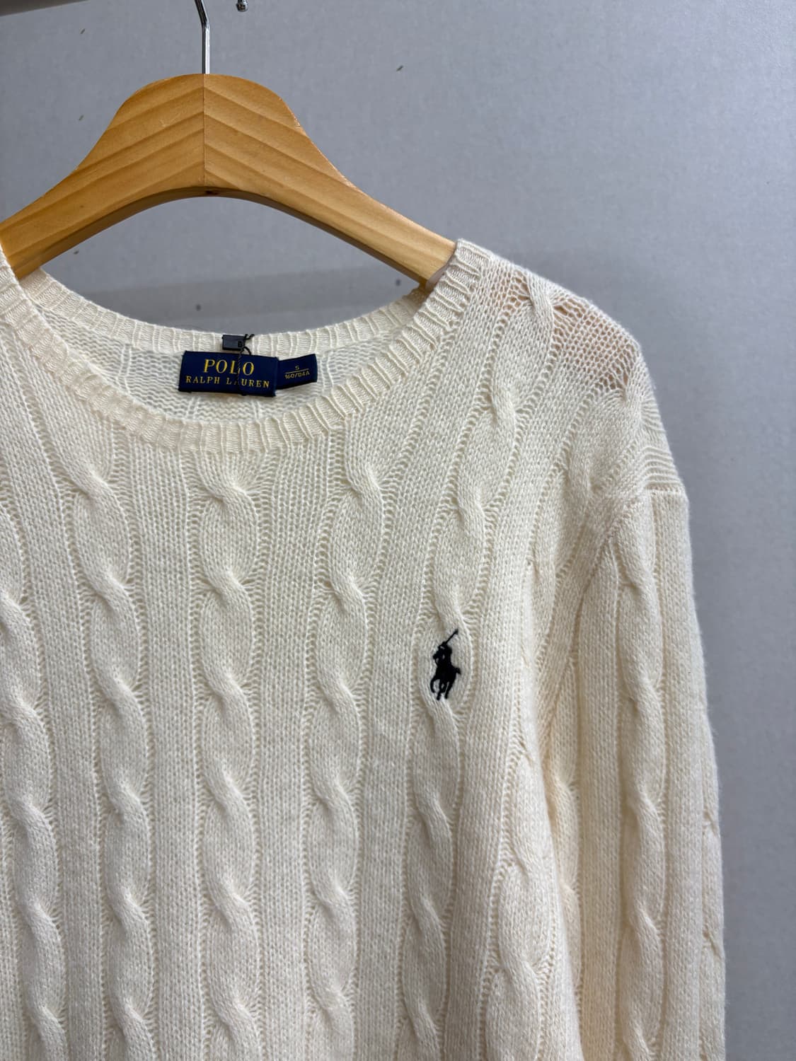 폴로 캐시미어 꽈배기 니트 상품이미지1