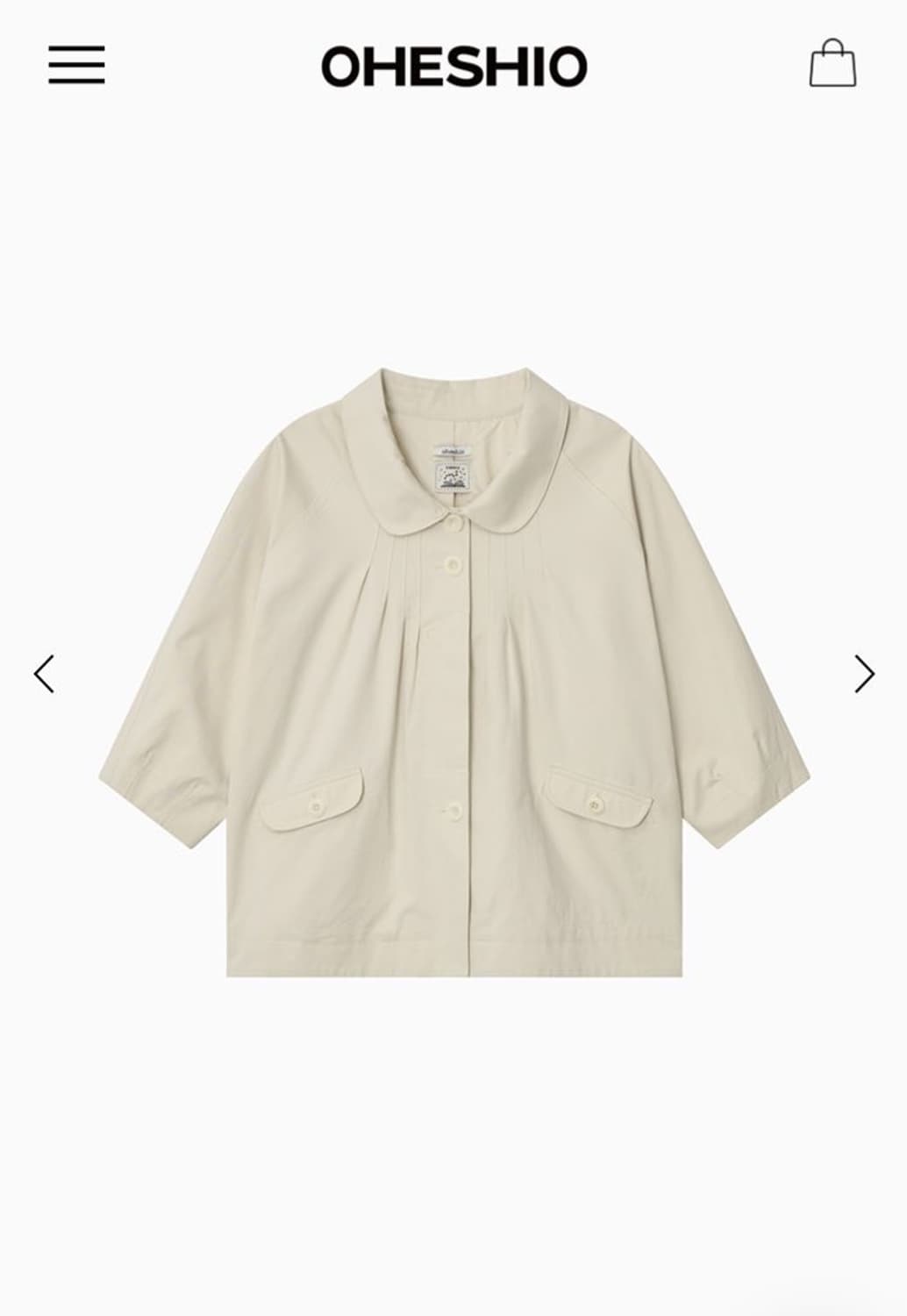 오헤시오 라운드 카라 자켓 베이지 새상품! (26ss) 상품이미지1