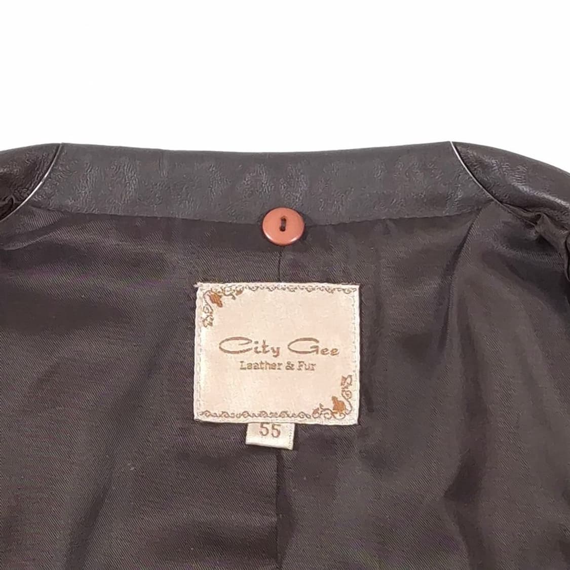 City Gee 천연 양가죽 라이더 자켓 브라운 55 상품이미지6