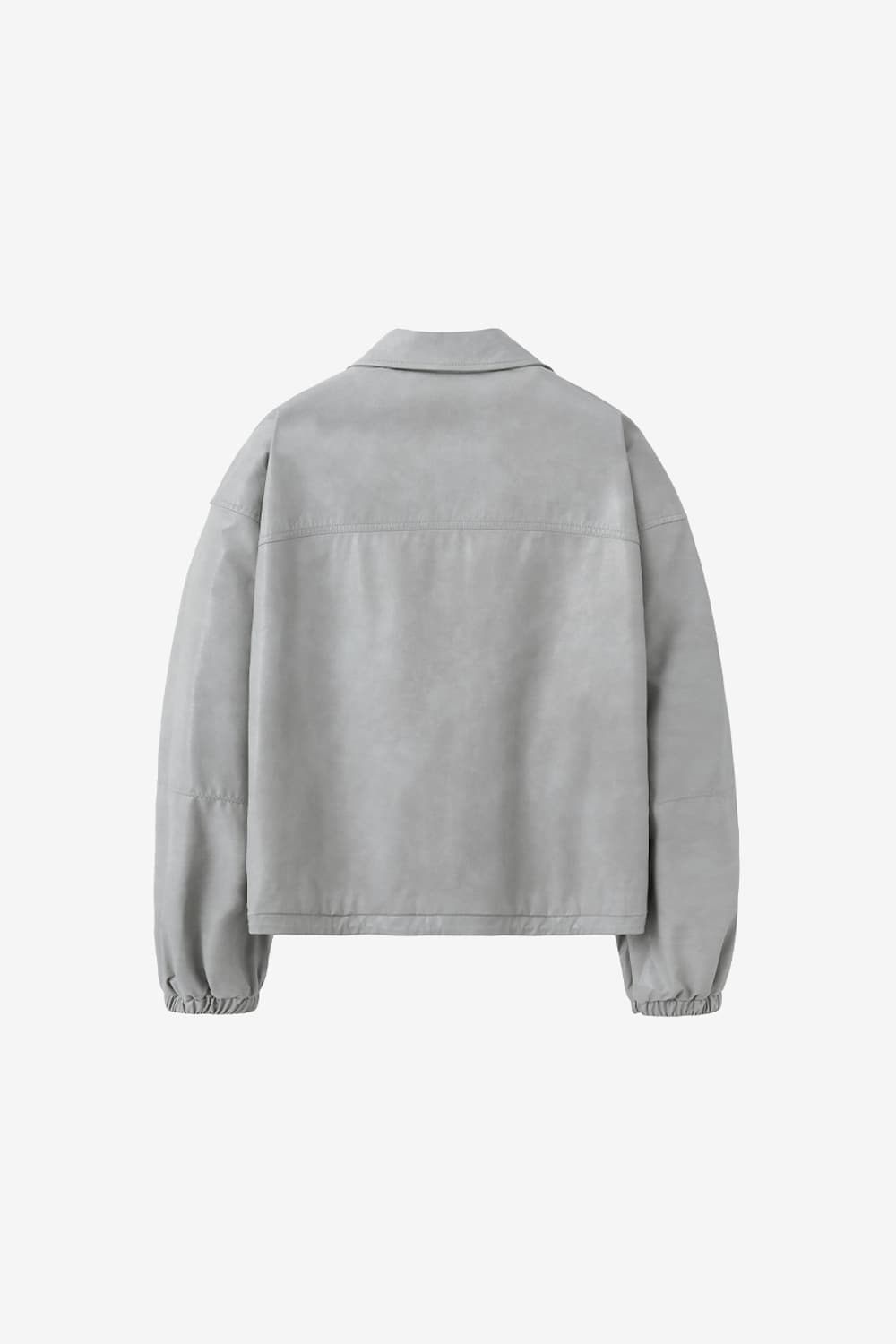 인사일런스우먼 미니멀 비건 레더 오버핏 점퍼 LIGHT GREY 상품이미지5