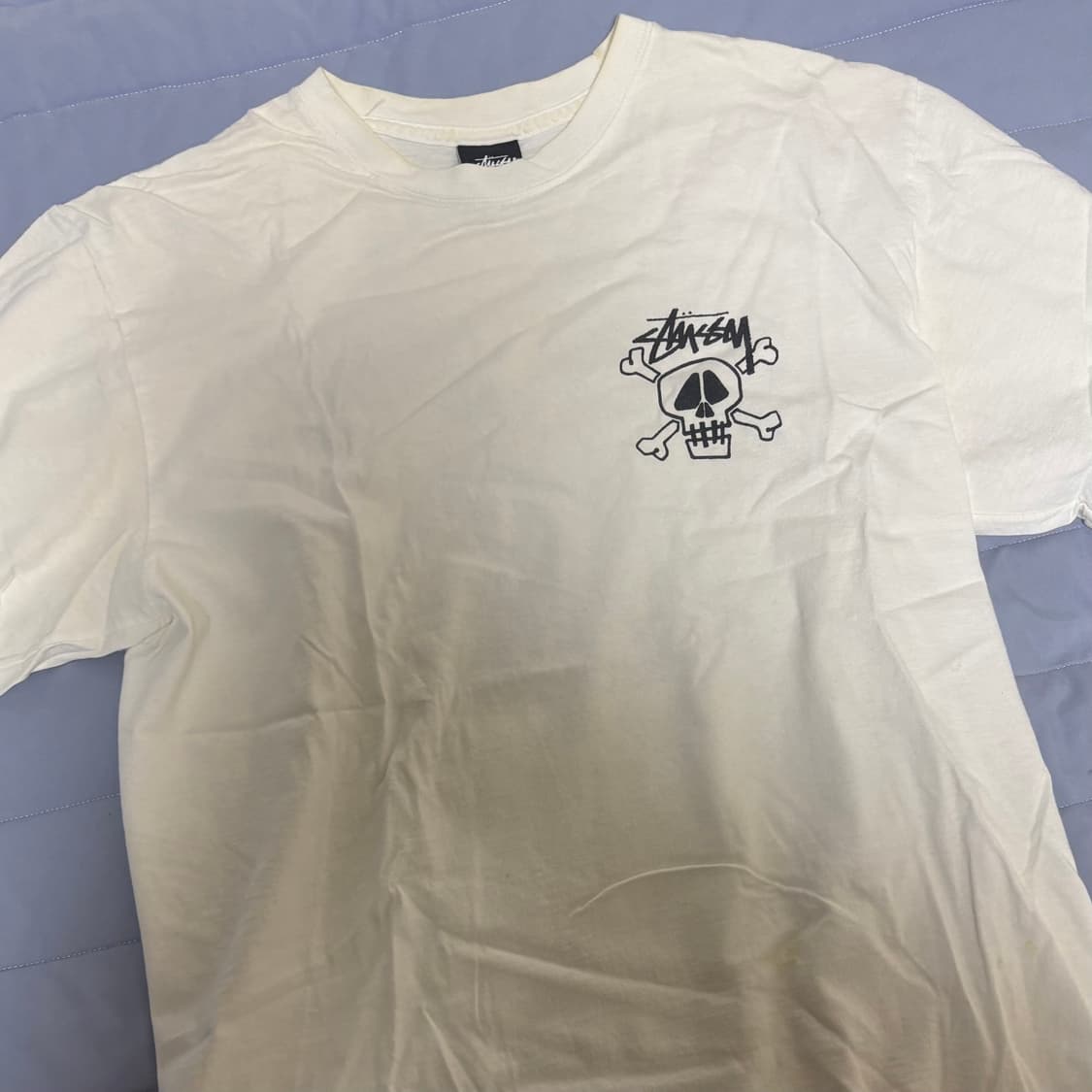 스투시 스컬 & 본즈 피그먼트 다이드 티셔츠 내츄럴 상품이미지3