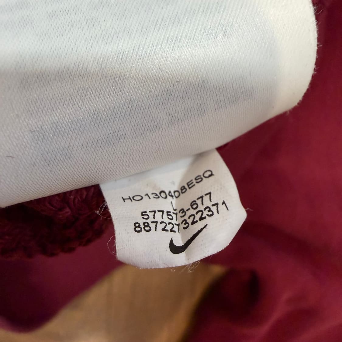 Nike 버건디 FCB 백로고 코튼 후드집업 상품이미지4