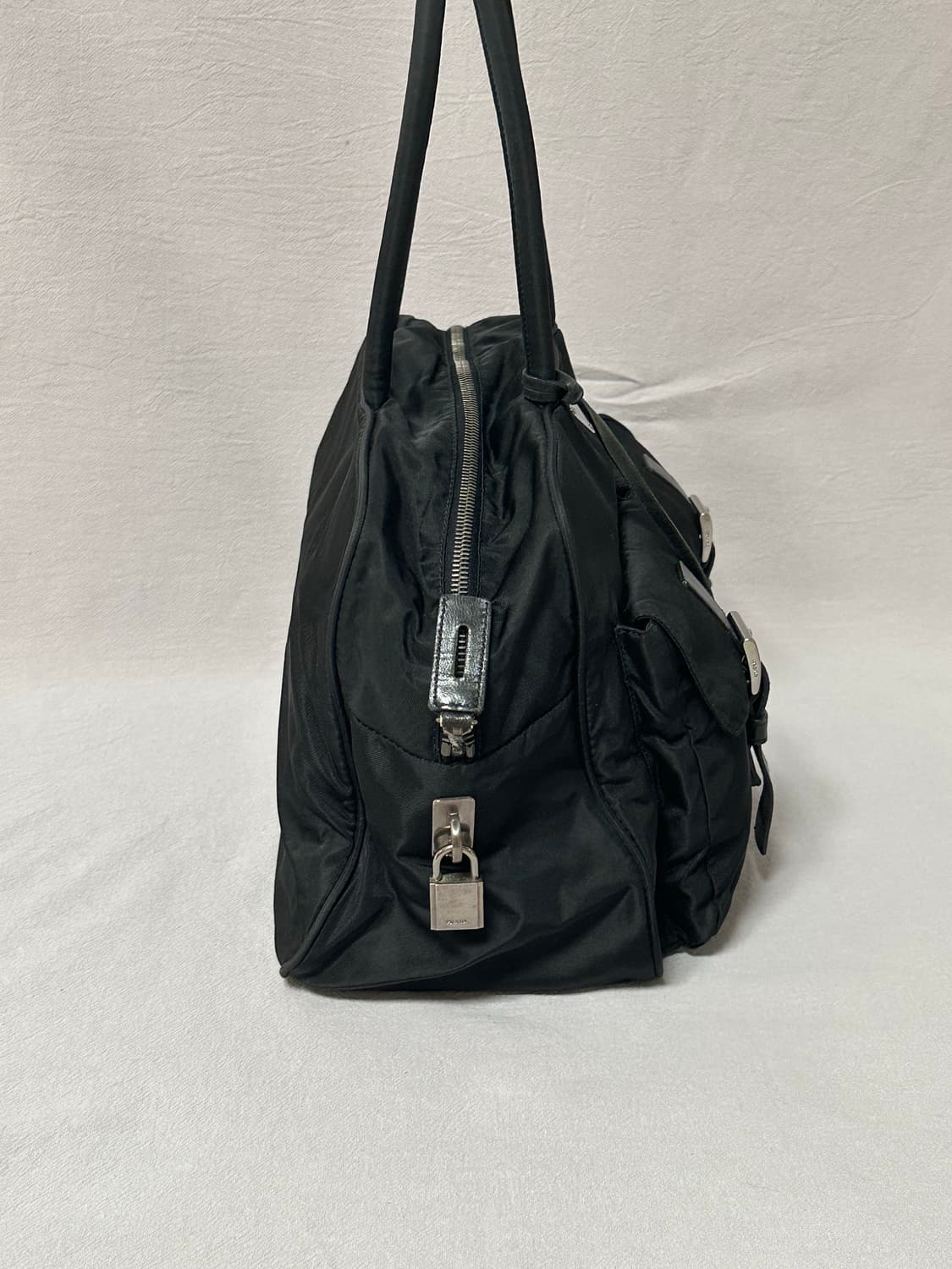 프라다 볼링백 바게트백 토트백 숄더백 나일론 포코노 y2k 상품이미지6