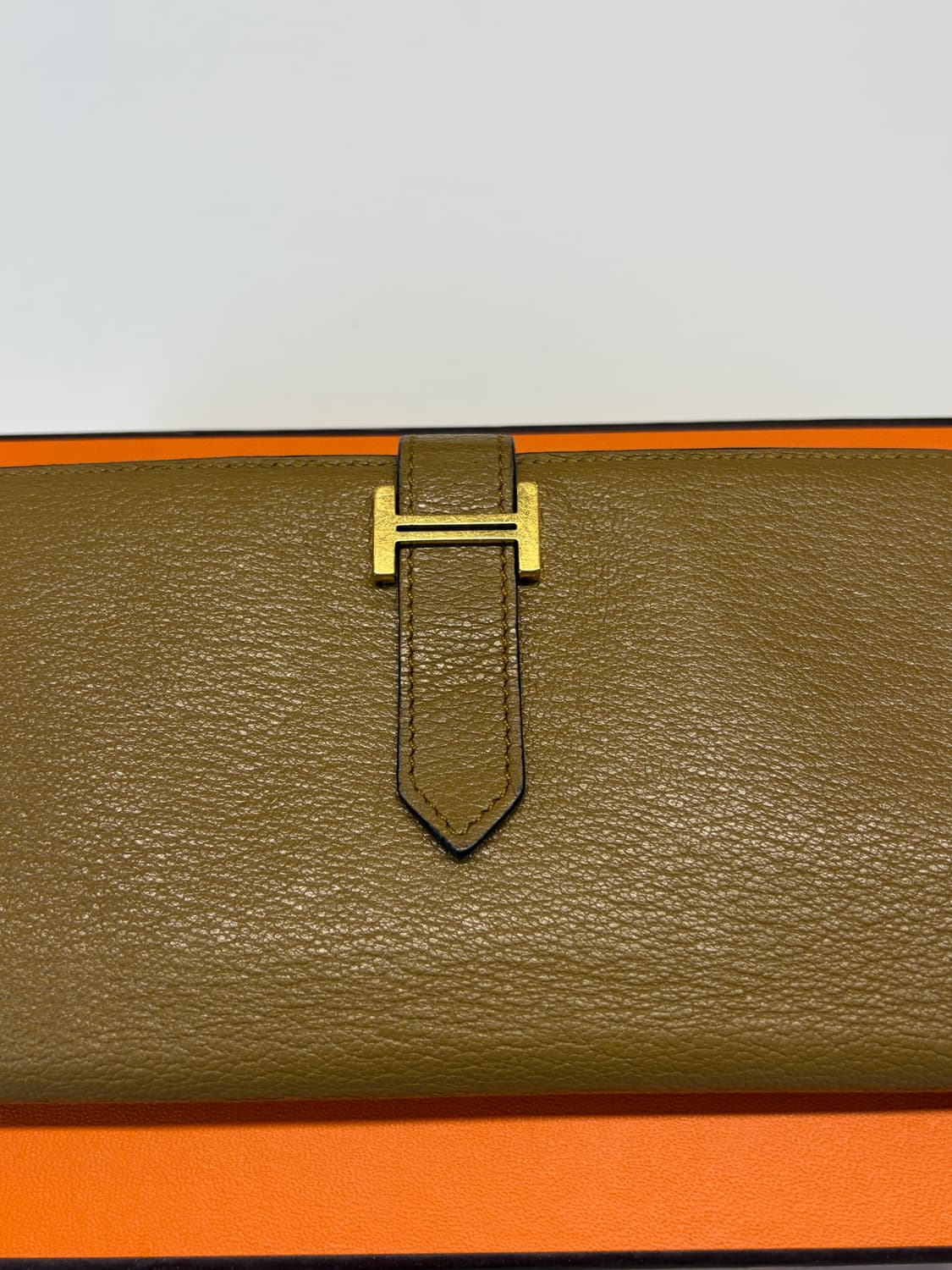 에르메스 미조레 베안 장지갑 카멜 금장 상품이미지4