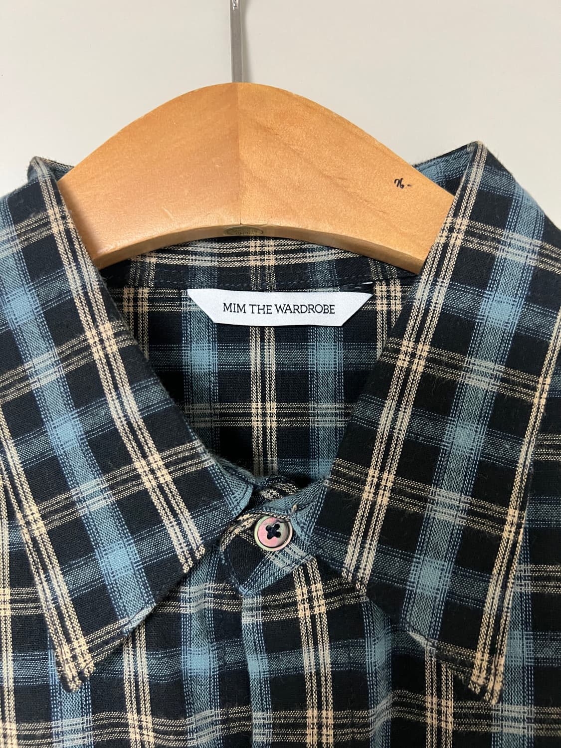 밈더워드로브 체크셔츠 1사이즈판매 네이비 상품이미지2