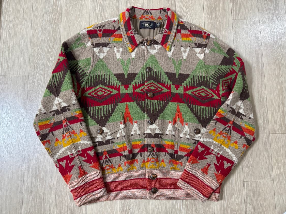 XL RRL 사우스웨스턴 나바호 울 캐시미어 니트 가디건 자켓 상품이미지1