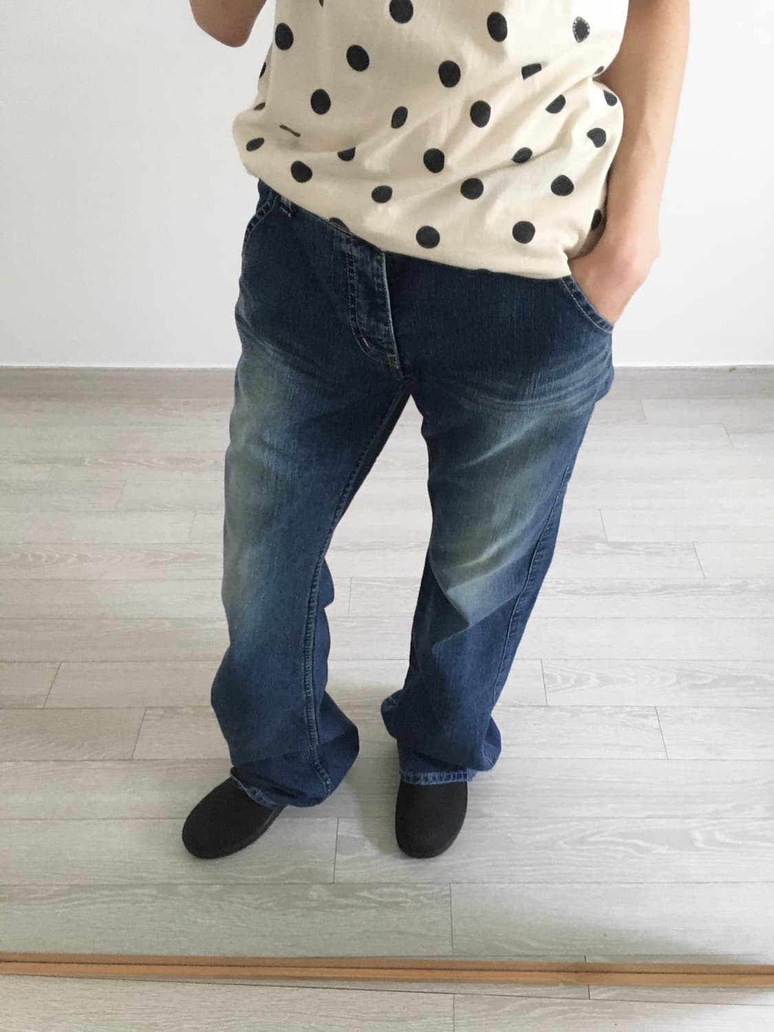 washing blue bootscut jeans 상품이미지2