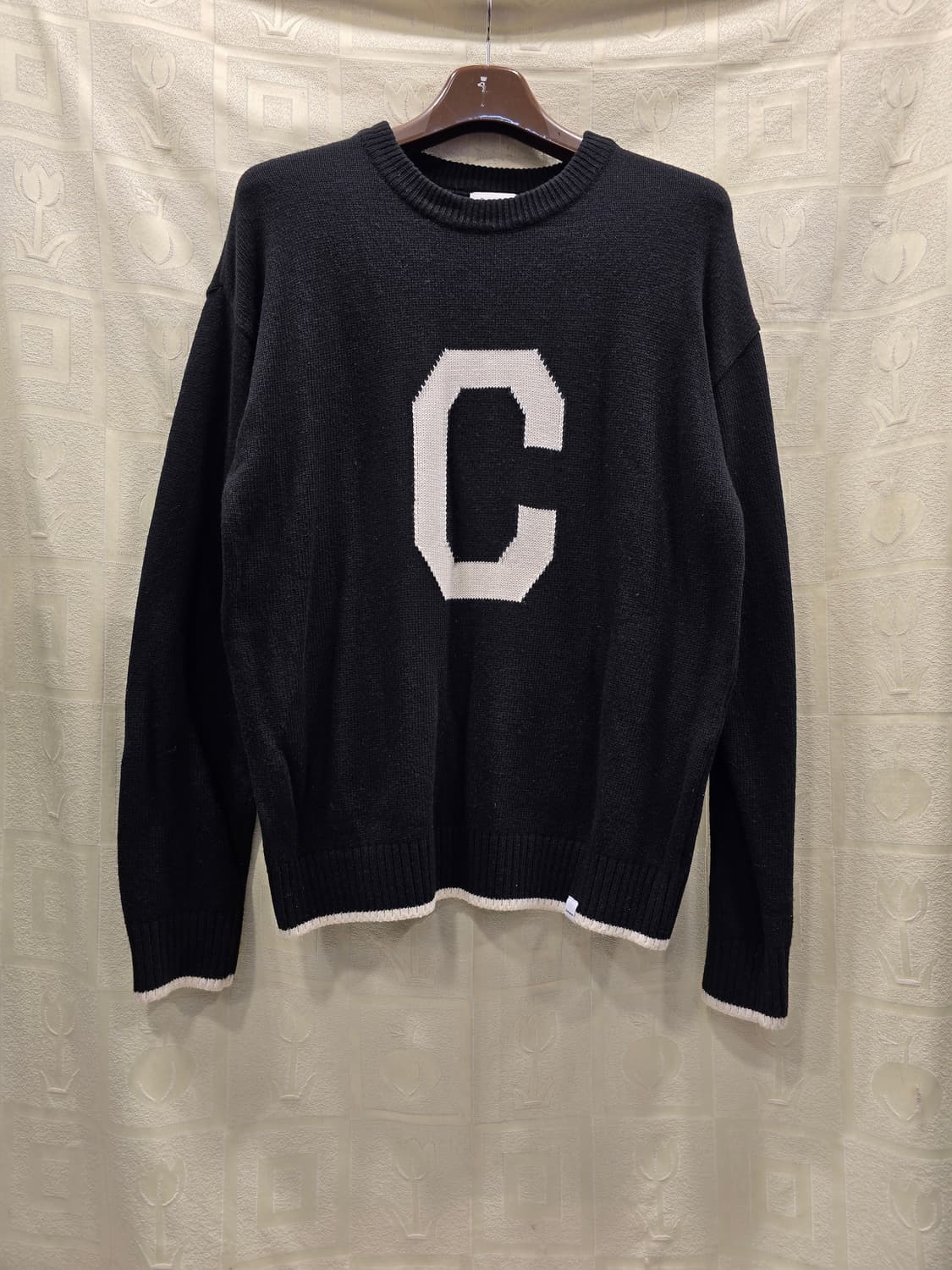 커버낫 C 로고 니트 티셔츠 블랙 L 상품이미지1