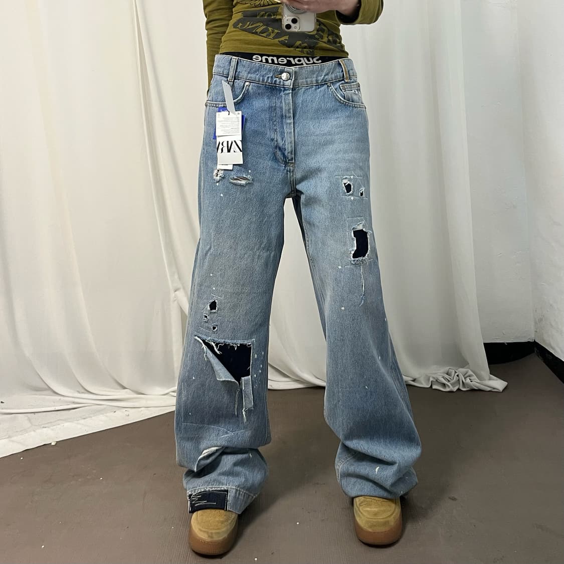 Zara × ADER ERROR patchwork denim pants  상품이미지1