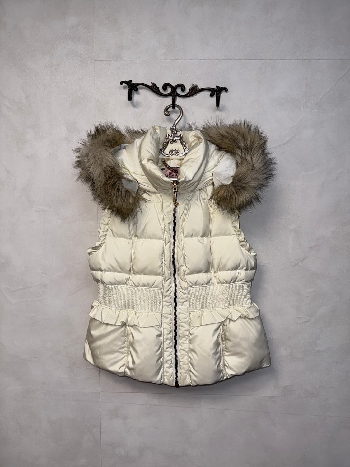 Juicy Couture fur hood padding vest 상품이미지1