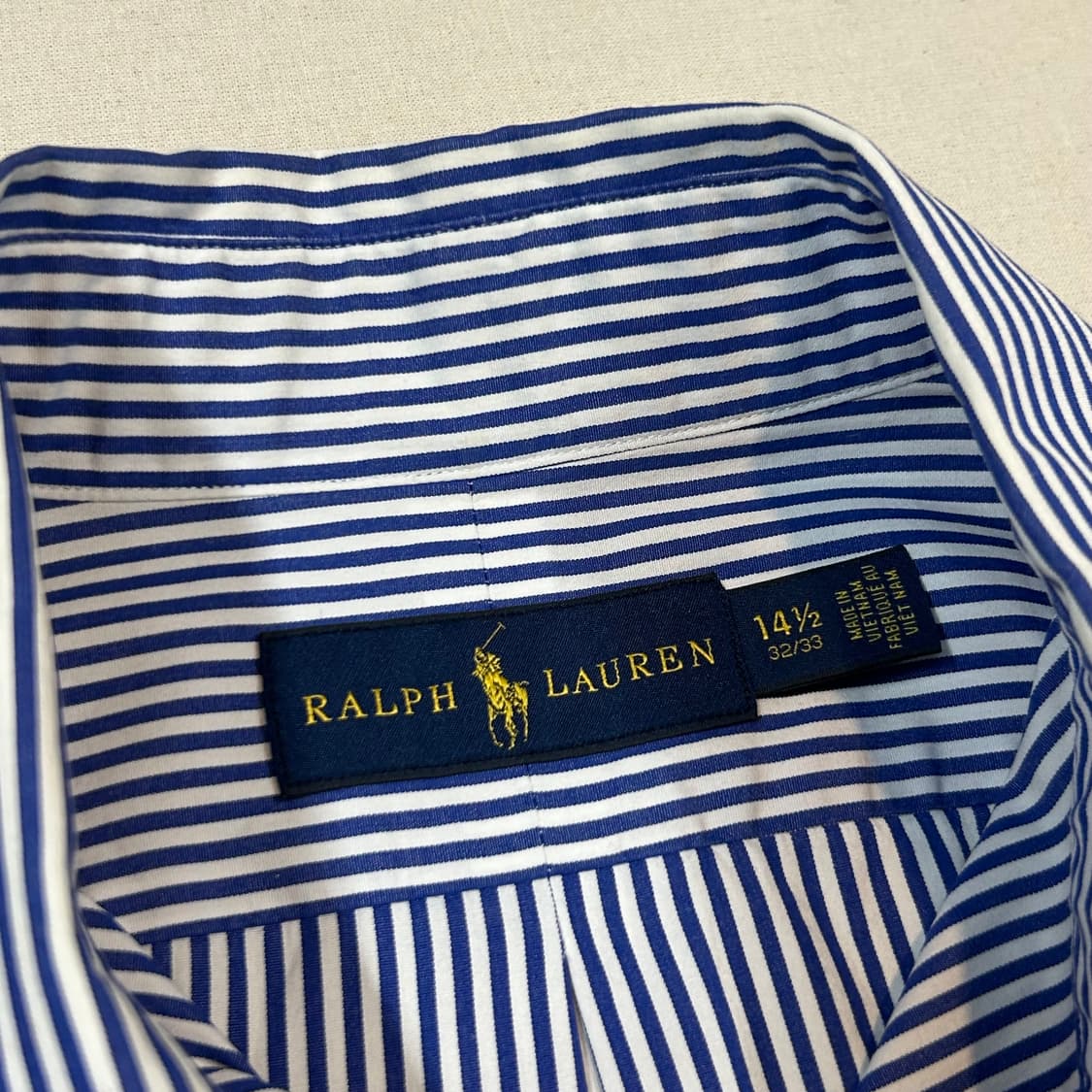 S) 폴로 랄프로렌 클래식핏 블루 스트라이프 포플린 셔츠 T94 상품이미지7