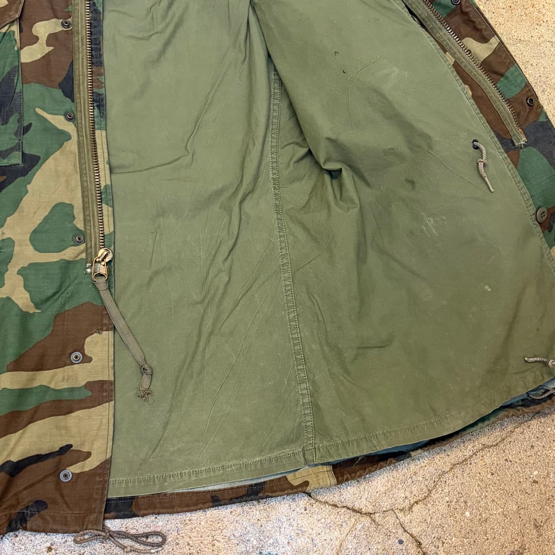 90s USA 미군 밀리터리 우드랜드 카모 M65 필드자켓 야 상품이미지6