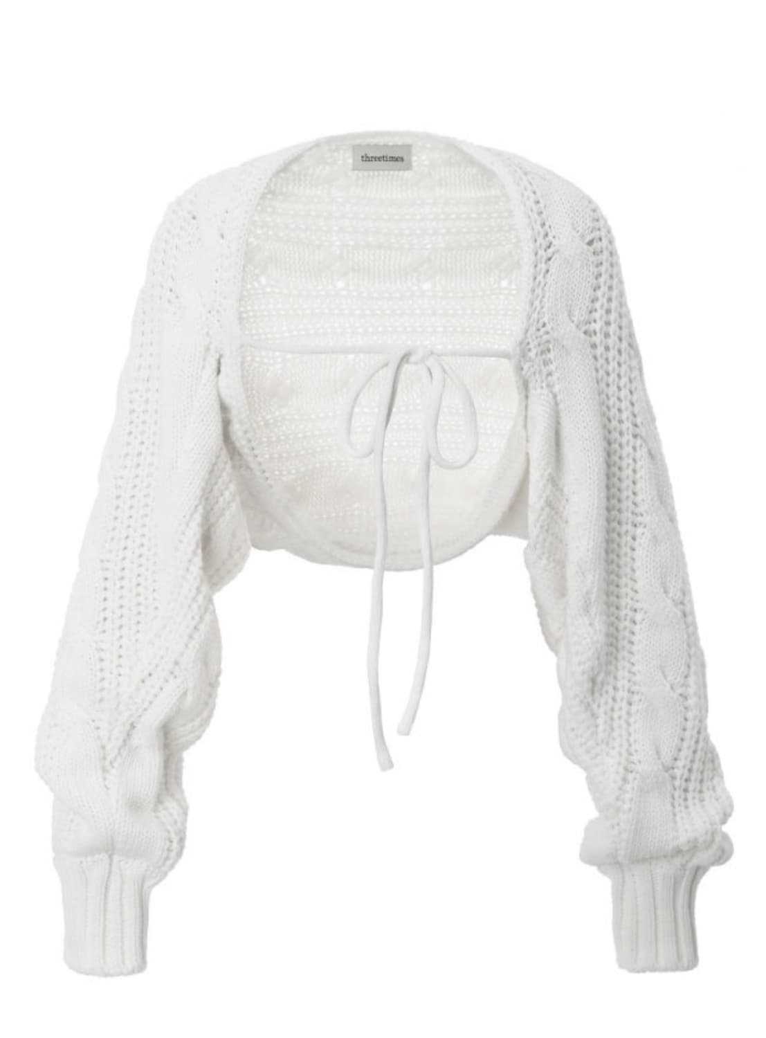 쓰리타임즈 케이블 볼레로 아이보리 상품이미지1