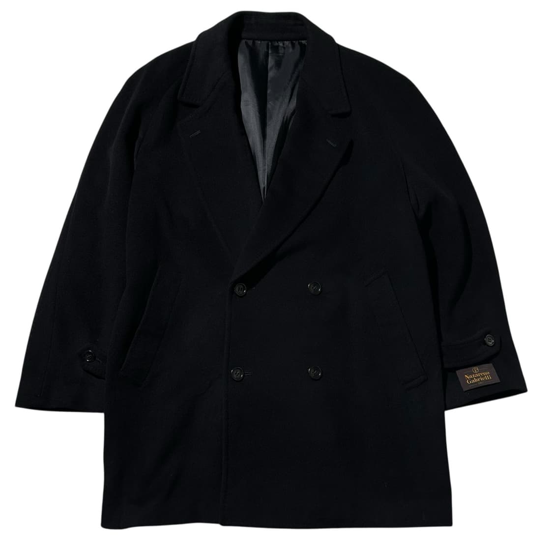 나자레노 가브리엘리 캐시미어 100% 더블 코트 블랙 상품이미지1