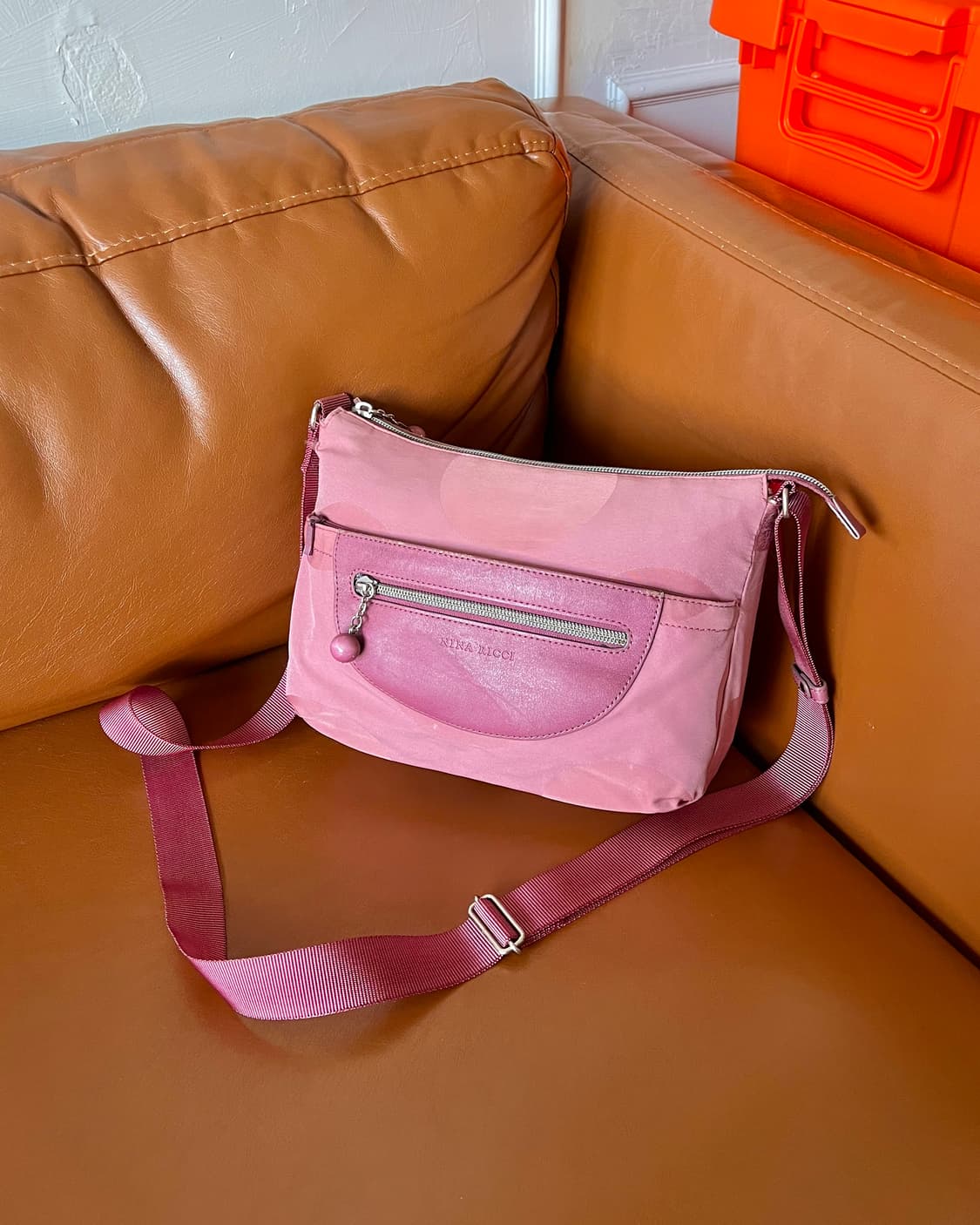 Old NINA RICCI France Big Dot Cross Bag 상품이미지2