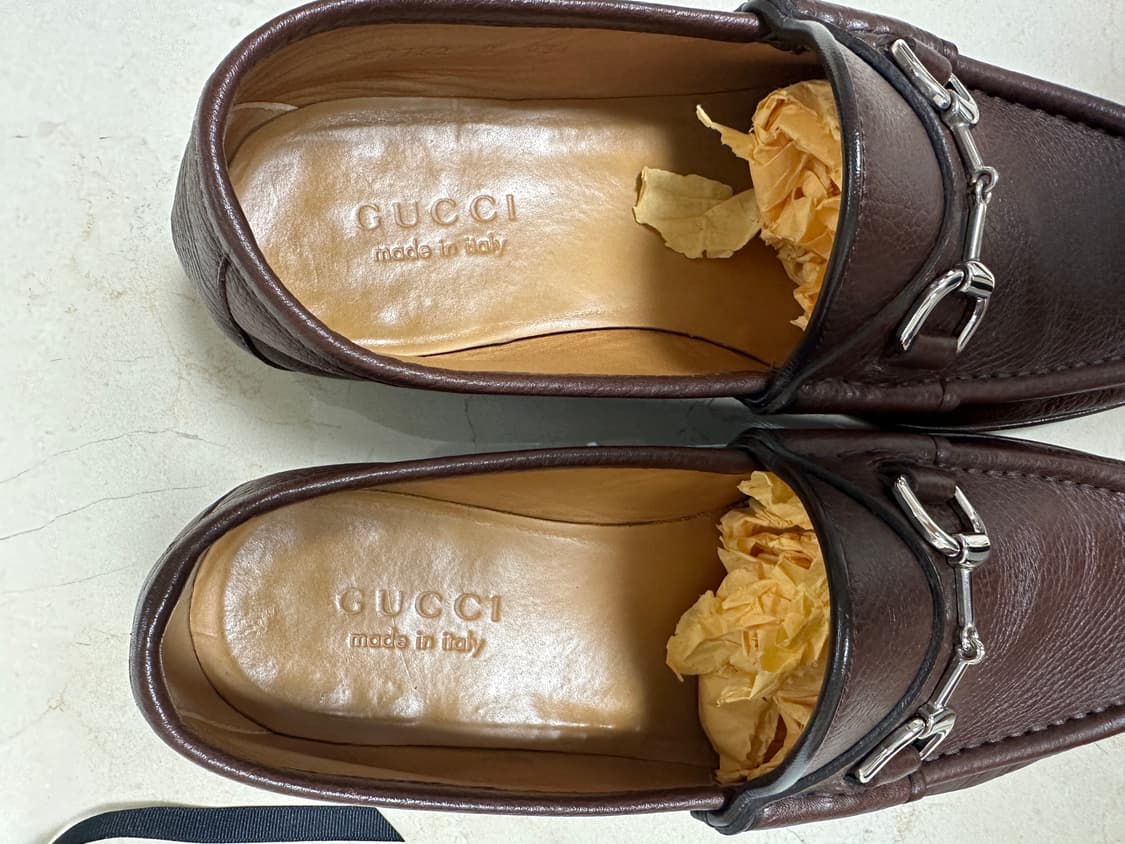 구찌 홀스빗 그레인 레더 로퍼 브라운 uk8(270)(정품) 상품이미지4