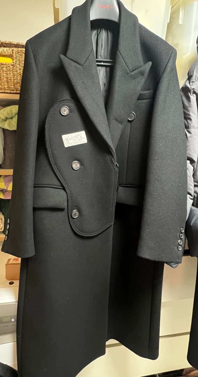 STU 더블 패치 코트 블랙 M 상품이미지1