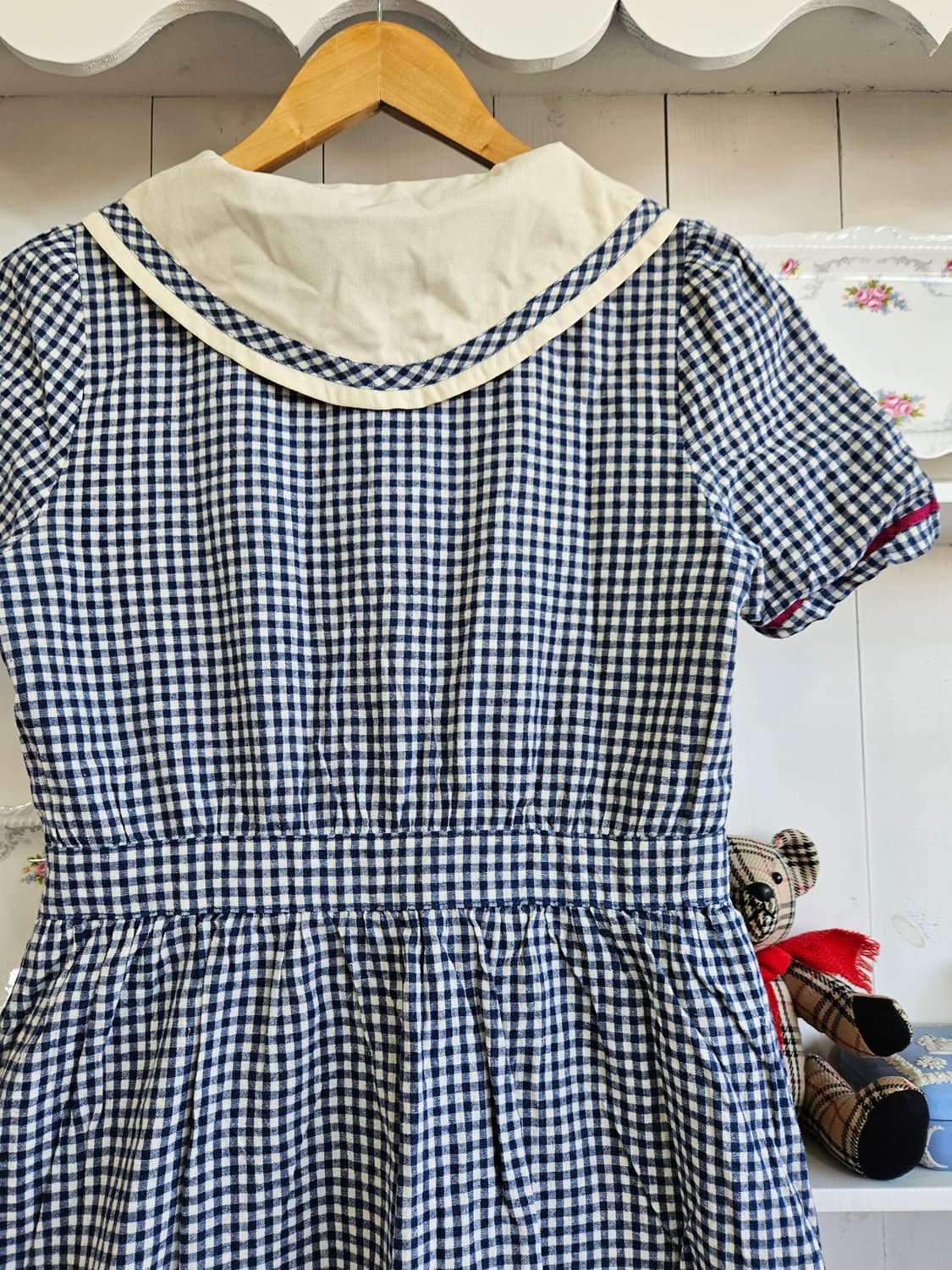 Fint 세일러 체크 원피스 상품이미지6