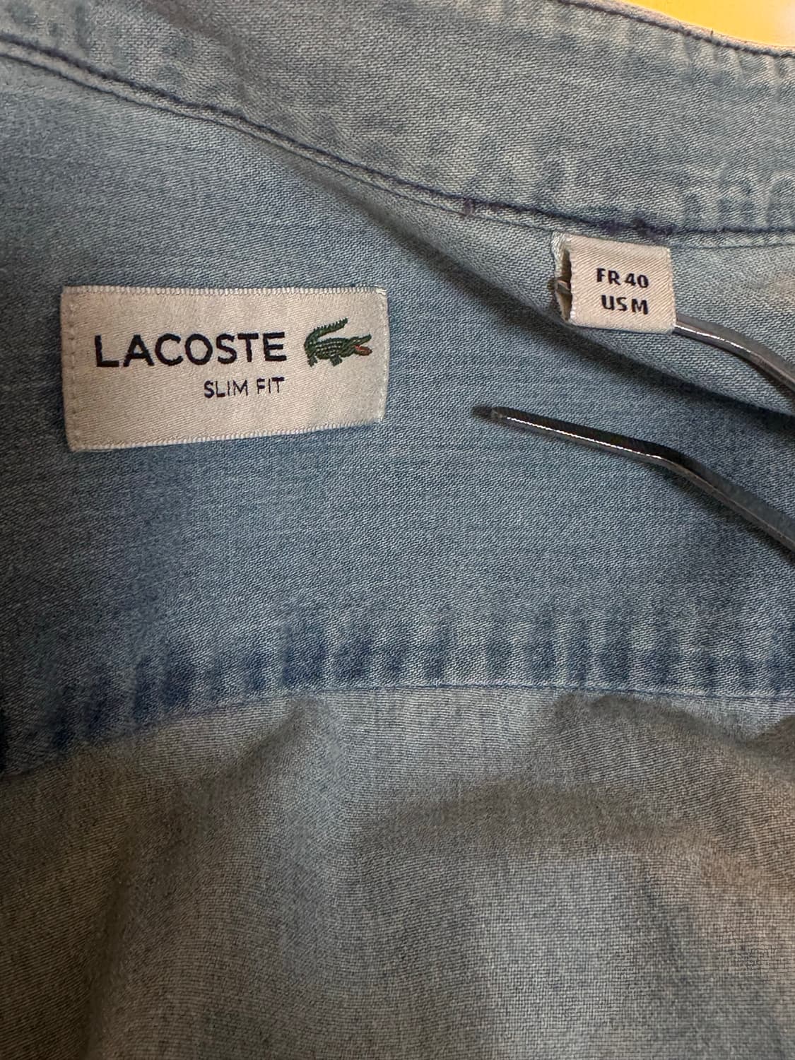 [L] 라코스테 헨리넥 데님 셔츠 상품이미지4