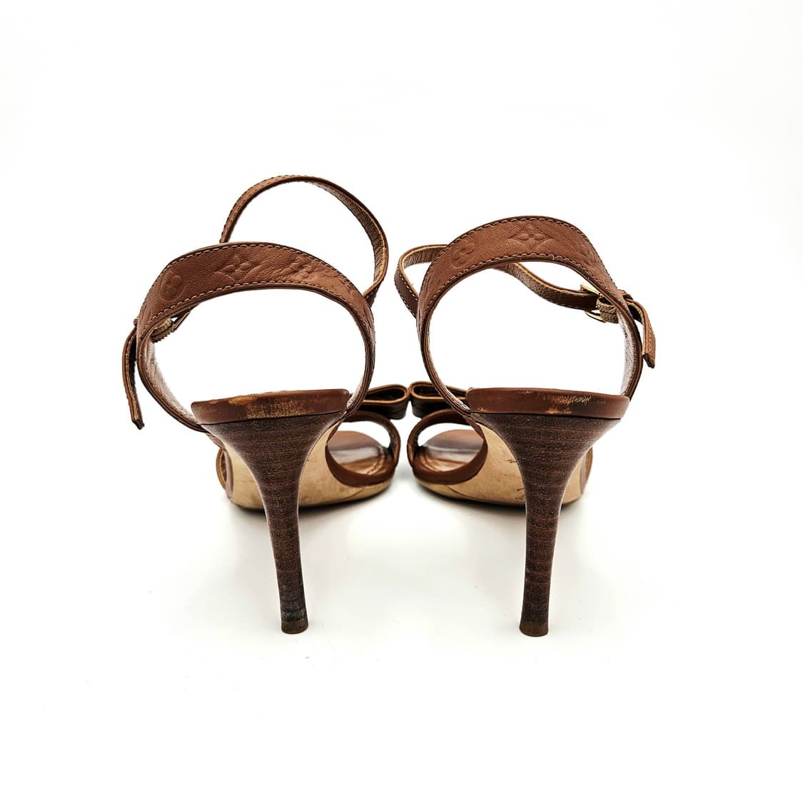 루이비통 모노그램 리본 스트랩 샌들 힐 36 상품이미지5