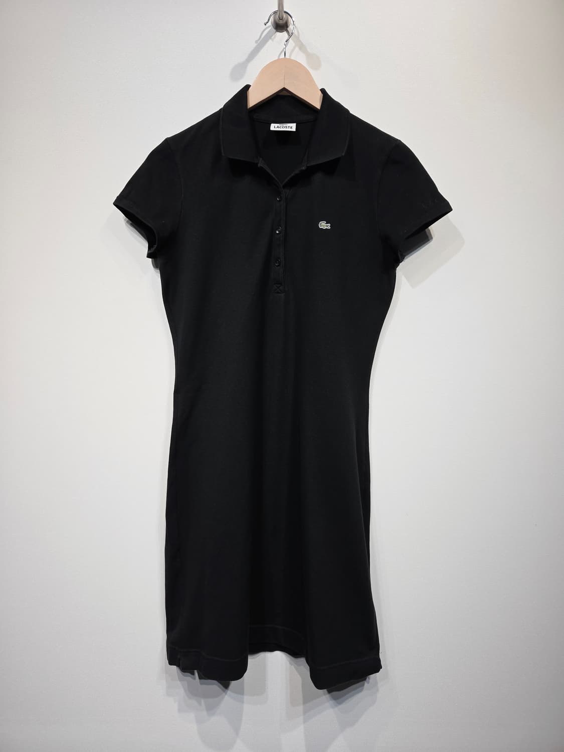 라코스테 블랙 피케 반팔 미디 원피스_호칭40 상품이미지2