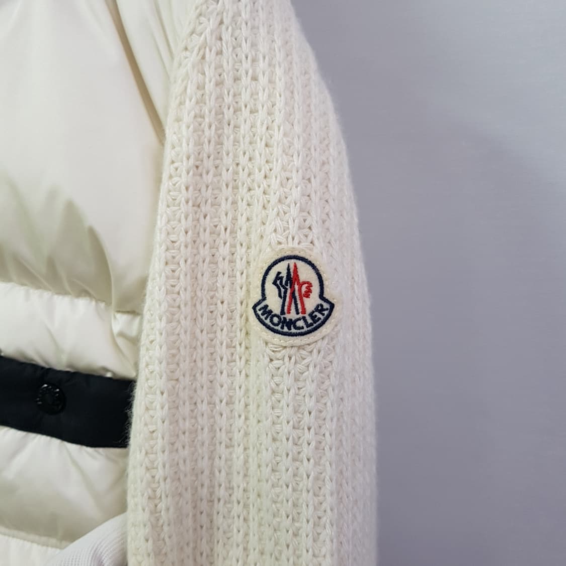 몽클레어 TRICOT 믹스 니트 패딩 재킷 크림 S 상품이미지4
