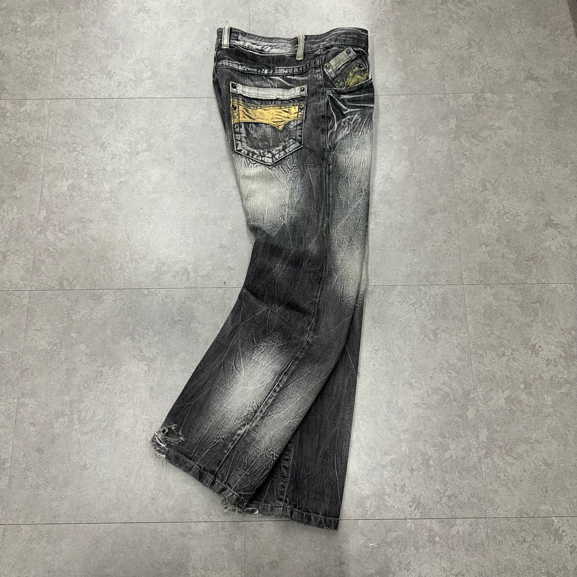 33 y2k 남자 워싱 디스트로이드 데님 청바지 상품이미지1
