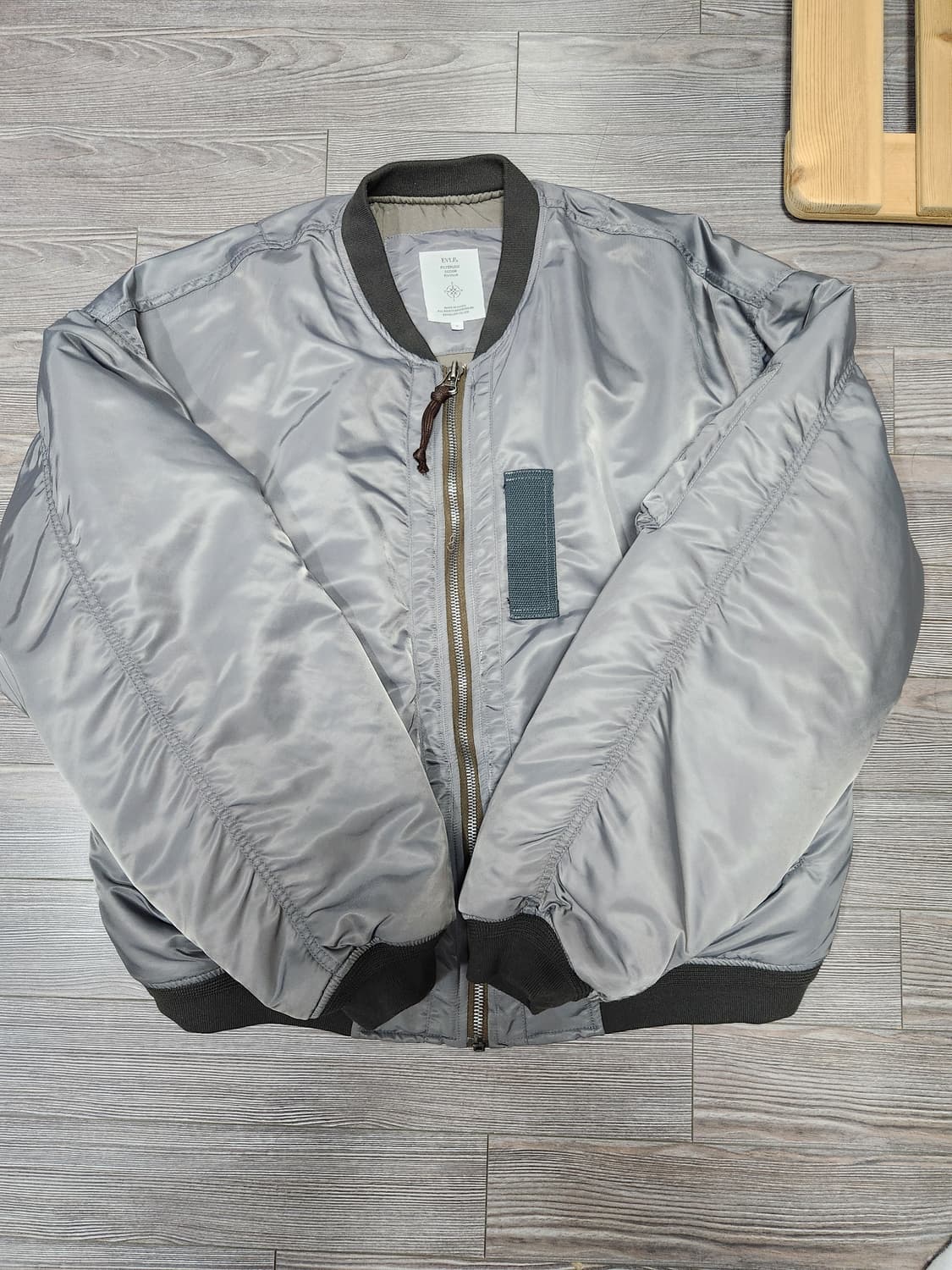 엔벨로프 노캐스터 ma-1 마원 실크나일론 그레이 3사이즈 상품이미지4