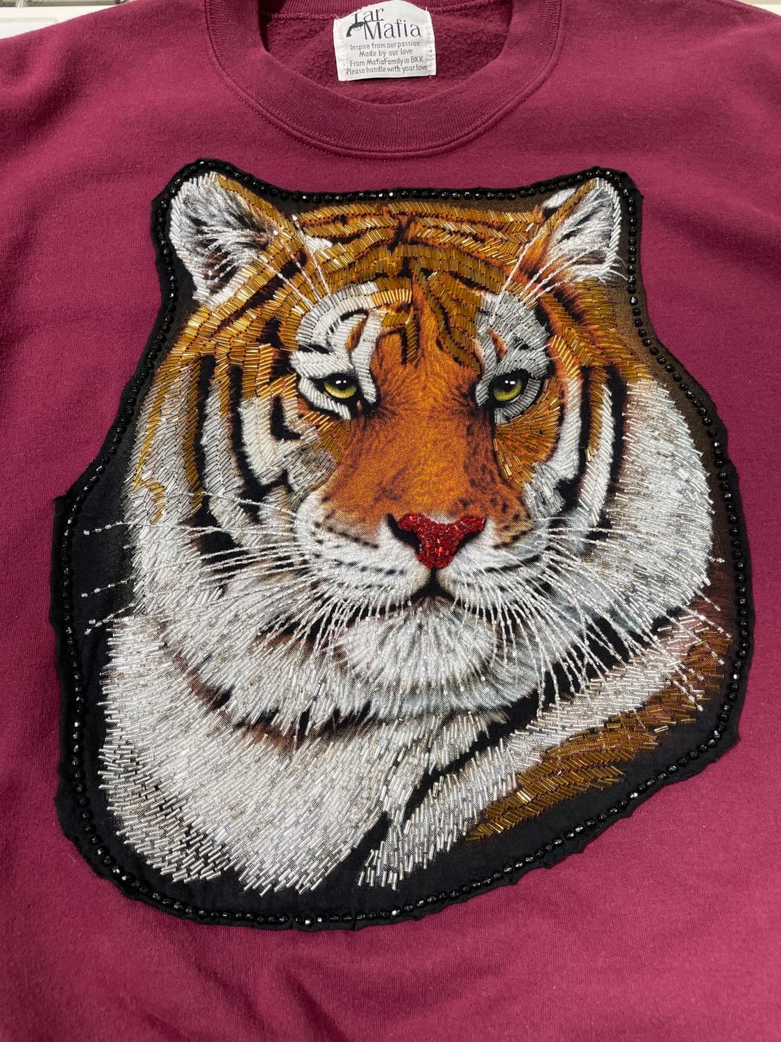 lar mafia 버건디 큐빅 타이거 스웻 셔츠 상품이미지8