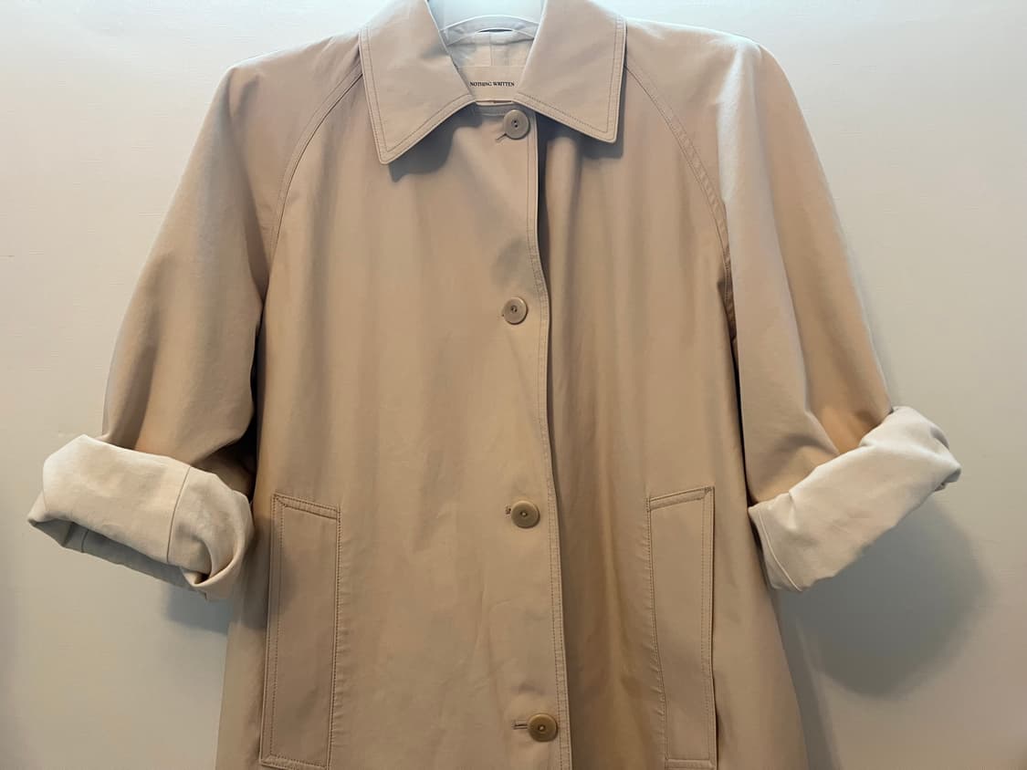 낫띵리튼 볼륨 발마칸 트렌치 코트 베이지 상품이미지4